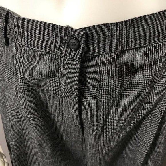 Vintage Evan Picone Black White Plaid High Waisted Trousers Sz-18W - Picture 3 of 11